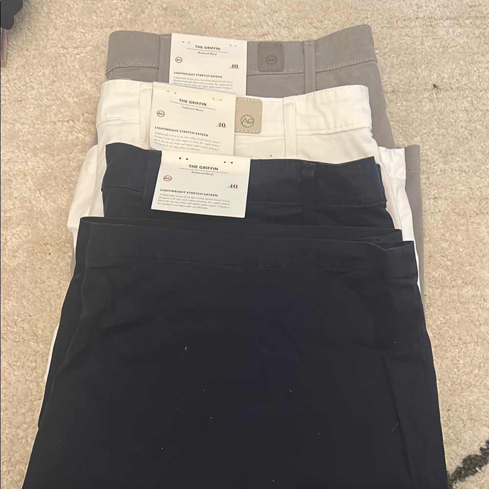 Men's Shorts in Navy, White, and Gray